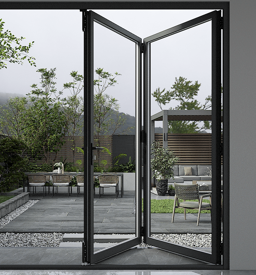 Teza 88 Series Bifold Door Half-Open